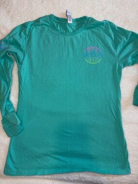 Women's Teal Long-Sleeve Graphic Tee